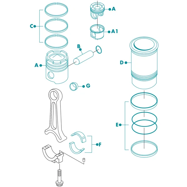 Perno de pistón para motor  Diesel 5629J STD