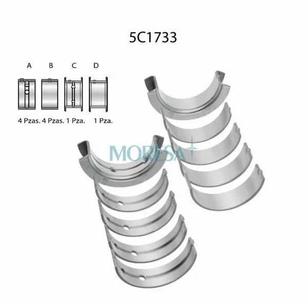 Cojinetes de bancada marca Moresa 5C1733 STD