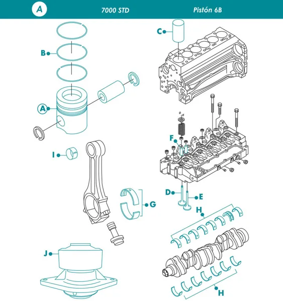 Pistón para motor  Diesel 7000 STD
