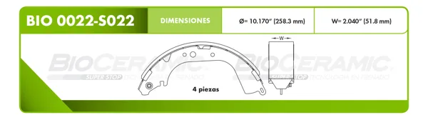 Zapata para freno Bioceramic FT BIO 0022-S022