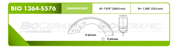 Balata Tambor Bioceramic Bio 1364-S576 BIO 1364-S576