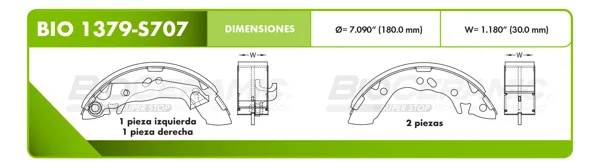 Zapata para freno Bioceramic FT BIO 1379-S707