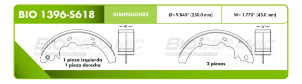 Zapata para freno Bioceramic FT BIO 1396-S618