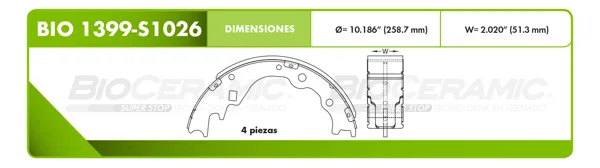 Zapata para freno Bioceramic FT BIO 1399-S1026