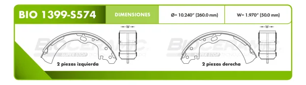 Zapata para freno Bioceramic FT BIO 1399-S574
