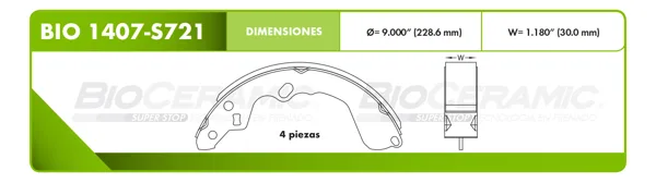 Zapata para freno Bioceramic FT BIO 1407-S721