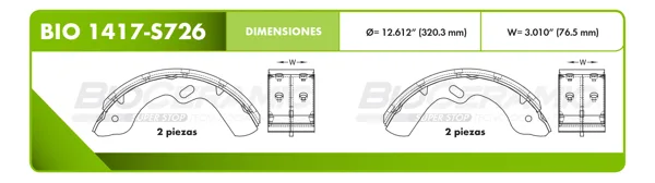 Zapata para freno Bioceramic FT BIO 1417-S726