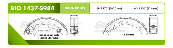 Balata Tambor Bioceramic Bio 1437-S984 BIO 1437-S984