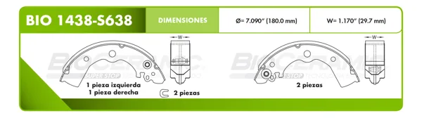 Zapata para freno Bioceramic FT BIO 1438-S638
