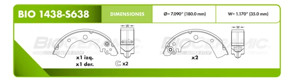 Zapata para freno Bioceramic FT BIO 1438-S638X