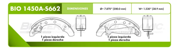 Zapata para freno Bioceramic FT BIO 1450A-S662