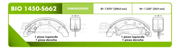 Zapata para freno Bioceramic FT BIO 1450-S662