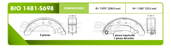 Zapata para freno Bioceramic FT BIO 1481-S698