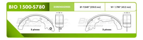 Zapata para freno Bioceramic FT BIO 1500-S780