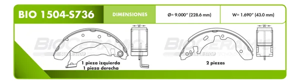 Zapata para freno Bioceramic FT BIO 1504-S736