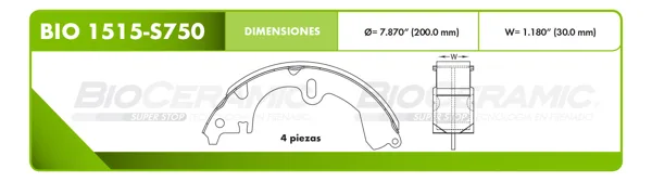 Zapata para freno Bioceramic FT BIO 1515-S750