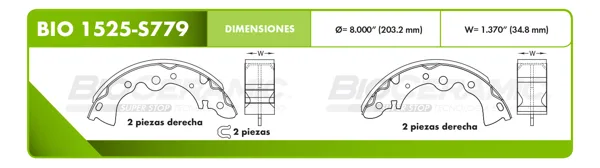 Zapata para freno Bioceramic FT BIO 1525-S779