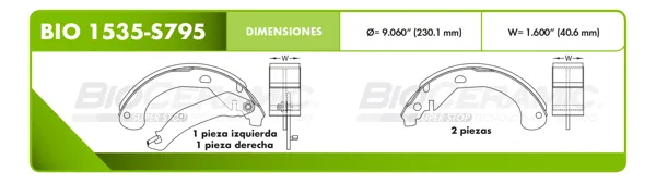 Zapata para freno Bioceramic FT BIO 1535-S795