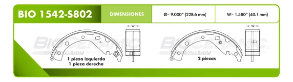 Zapata para freno Bioceramic FT BIO 1542-S802