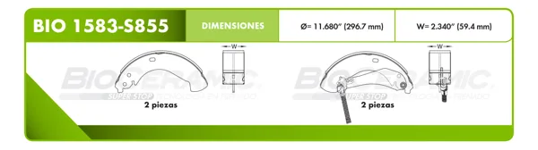 Zapata para freno Bioceramic FT BIO 1583-S855