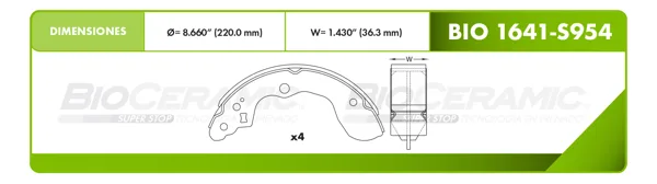 Zapata para freno Bioceramic FT BIO 1641-S954