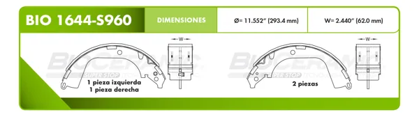 Zapata para freno Bioceramic FT BIO 1644-S960