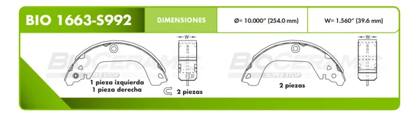 Zapata para freno Bioceramic FT BIO 1663-S992