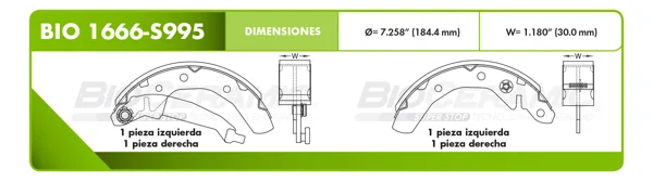 Zapata para freno Bioceramic FT BIO 1666-S995