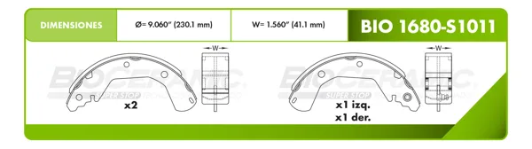 Zapata para freno Bioceramic FT BIO 1680-S1011