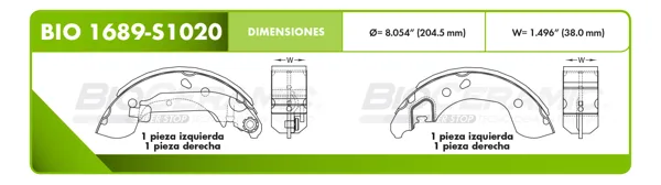Zapata para freno Bioceramic FT BIO 1689-S1020