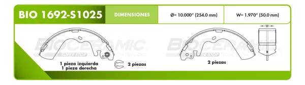 Zapata para freno Bioceramic FT BIO 1692-S1025