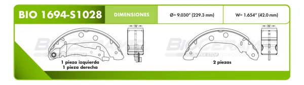 Zapata para freno Bioceramic FT BIO 1694-S1028