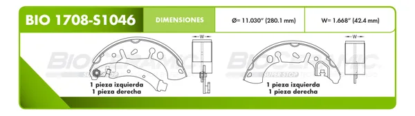 Zapata para freno Bioceramic FT BIO 1708-S1046