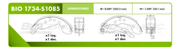 Zapata para freno Bioceramic FT BIO 1734-S1085