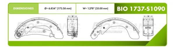 Zapata para freno Bioceramic FT BIO 1737-S1090