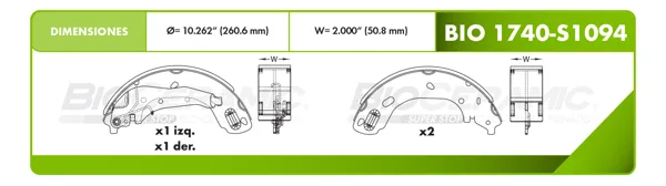 Zapata para freno Bioceramic FT BIO 1740-S1094