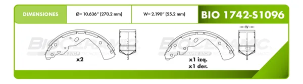 Zapata para freno Bioceramic FT BIO 1742-S1096