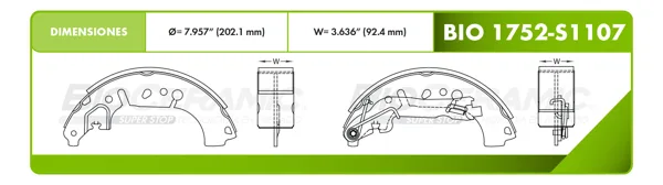 Zapata para freno Bioceramic FT BIO 1752-S1107