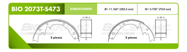 Balata Tambor Bioceramic Bio 2073T-S473 BIO 2073T-S473