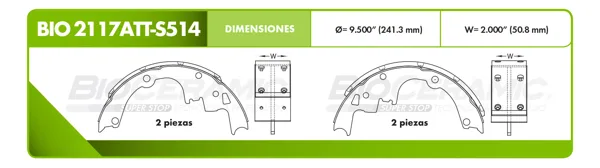 Zapata para freno Bioceramic FT BIO 2117ATT-S514