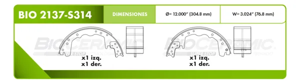 Zapata para freno Bioceramic FT BIO 2137-S314