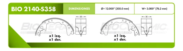 Zapata para freno Bioceramic FT BIO 2140-S358