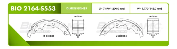 Balata Tambor Bioceramic Bio 2164-S553 BIO 2164-S553