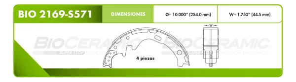 Zapata para freno Bioceramic FT BIO 2169-S571