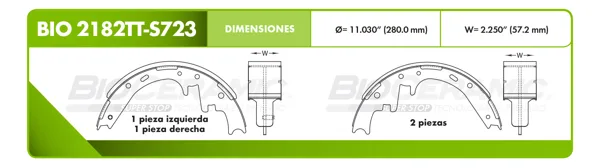 Zapata para freno Bioceramic FT BIO 2182TT-S723