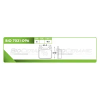 Pastilla para freno de disco Bioceramic, Formula Hibrida LowMet, Delantera