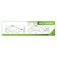 Pastilla para freno de disco Bioceramic, Formula Hibrida LowMet, Delantera