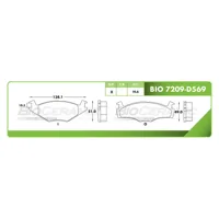 Pastilla para freno de disco Bioceramic, Formula Hibrida LowMet, Delantera