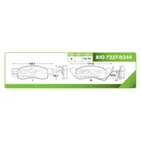 Pastilla para freno de disco Bioceramic, Formula Hibrida LowMet, Delantera