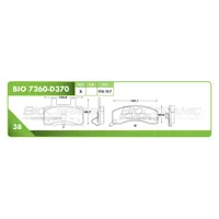 Pastilla para freno de disco Bioceramic, Formula Hibrida LowMet, Delantera
